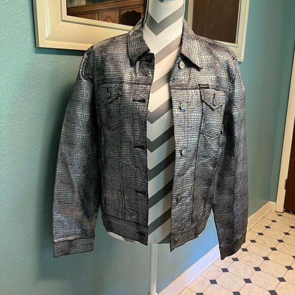 Guess Silver Jean Jacket - Picture 1 of 10